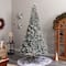 9.5ft. Pre-Lit Flocked British Columbia Mountain Fir Artificial Christmas Tree, Multicolor Globe Bulbs